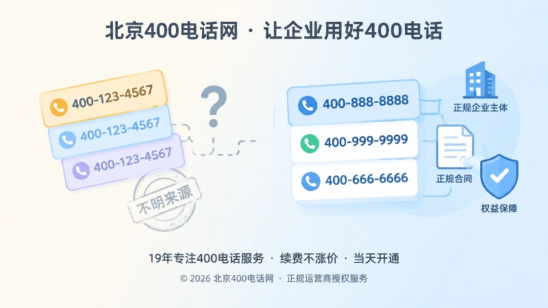 对比式配图，左边漂亮号码权利模糊，右边普通号码主体清晰